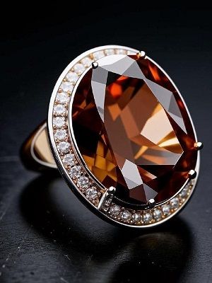 кольцо с раухтопазом