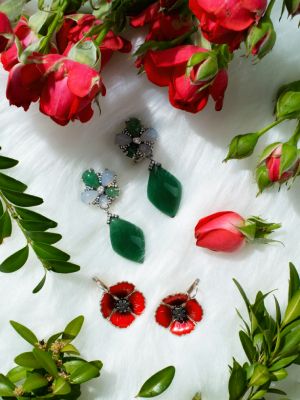 серьги с жадеитом