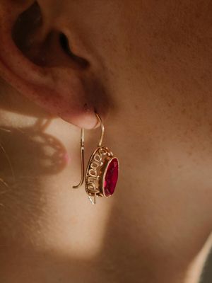 серьги с розовым кварцем