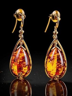 серьги с янтарем