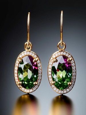 серьги с турмалинами