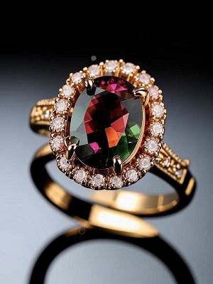 кольцо с турмалином