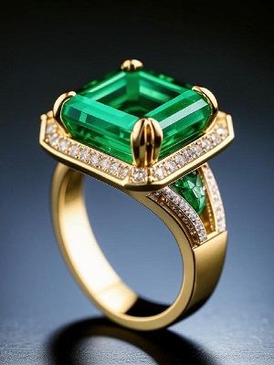 кольцо с изумрудом