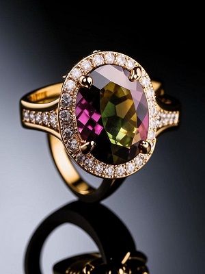 кольцо с турмалином