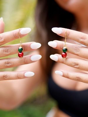 серьги с гранатом