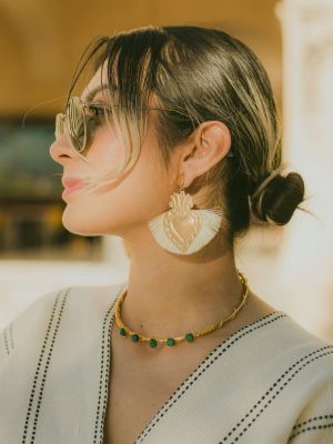 колье с малахитом