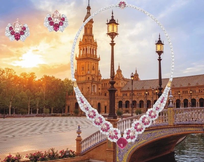 Закат солнца вдохновил комплект Seville / © Harry Winston