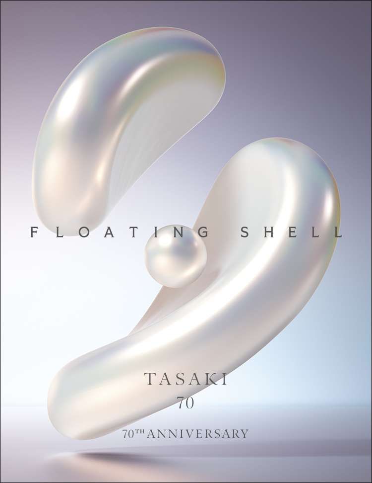 Афиша выставки Floating Shell в честь 70-летия Tasaki