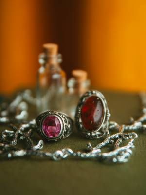 кольца с розовым кварцем