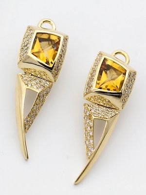 серьги с цитрином