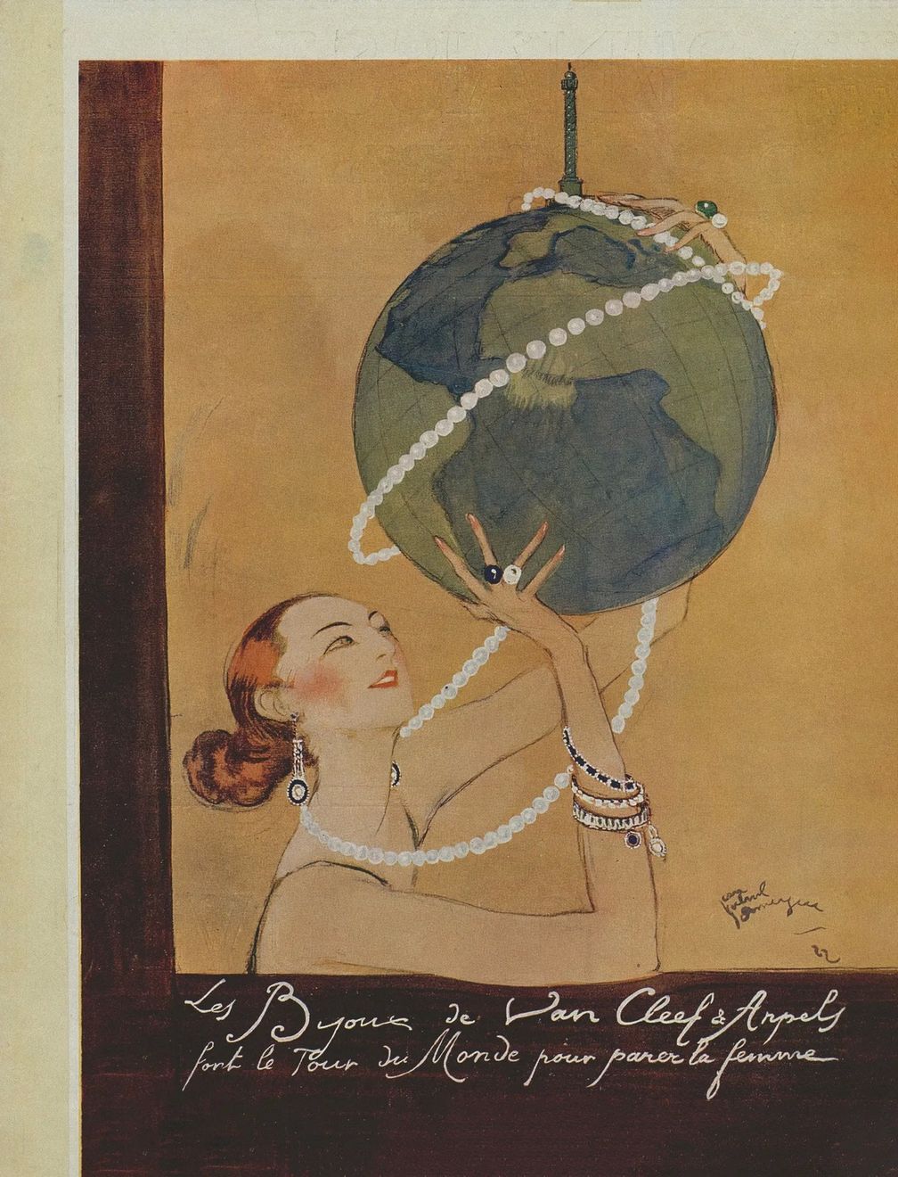 Рекламный плакат Van Cleef & Arpels от Jean-Gabriel Domergue, 1923 год