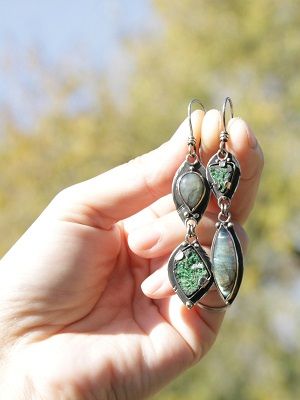 серьги с агатом