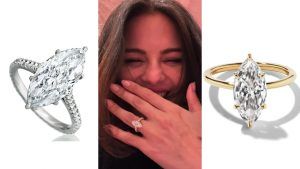 Кольца с бриллиантами огранки маркиз, вдохновленные Селеной Гомес