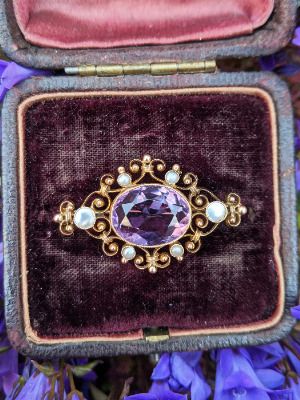 кольцо с аметистом