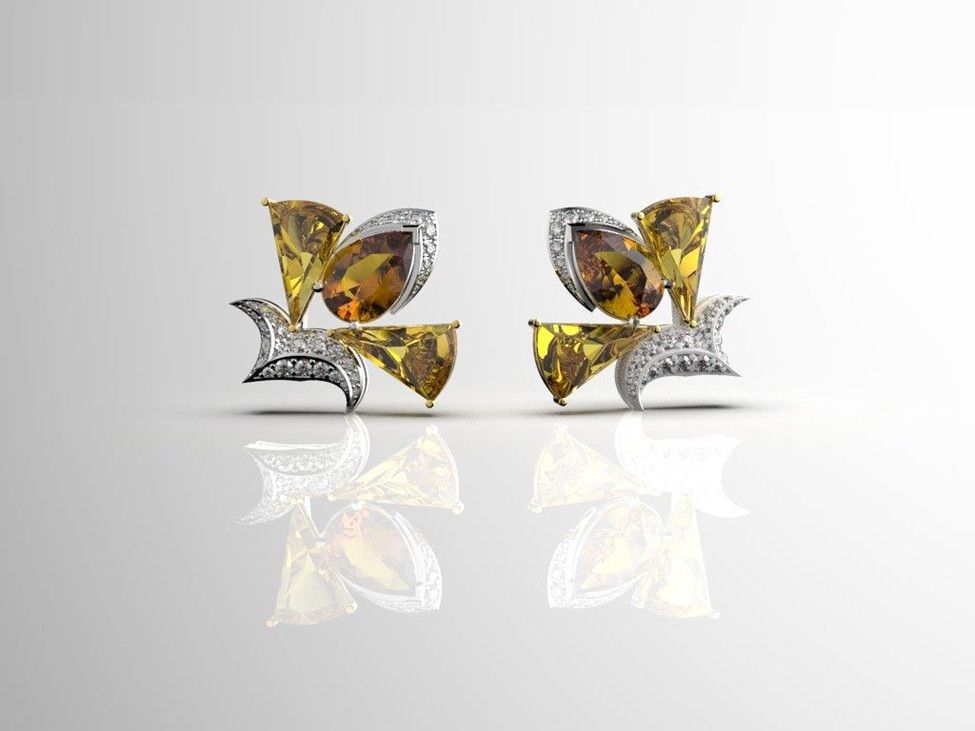 Серьги-гвоздики с желтыми сапфирами от Сабины Ремер Серьги-гвоздики с желтыми сапфирами от Сабины Ремер