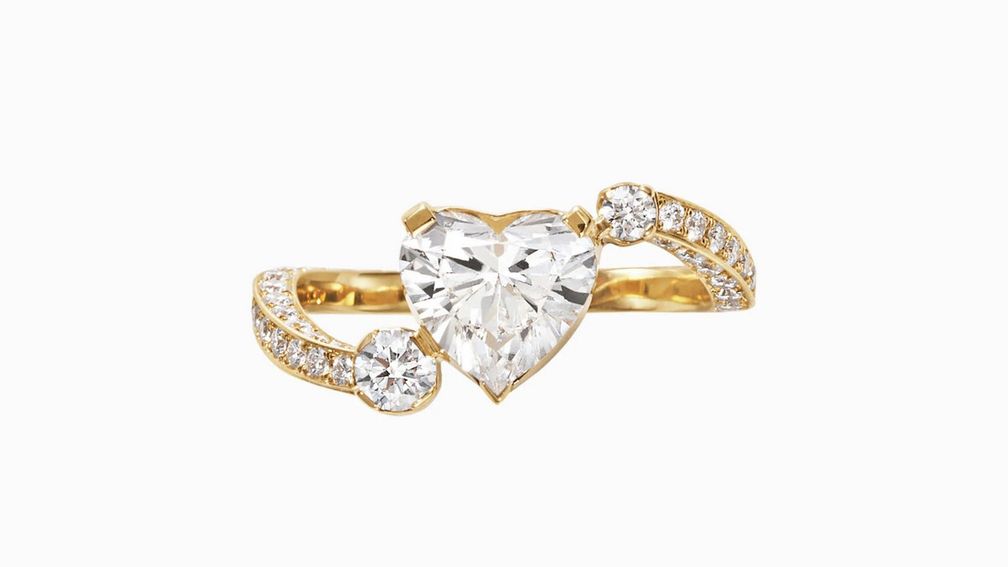 Кольцо Coeur Madison из 18-каратного желтого золота с бриллиантом в форме сердца весом 1,5 карата