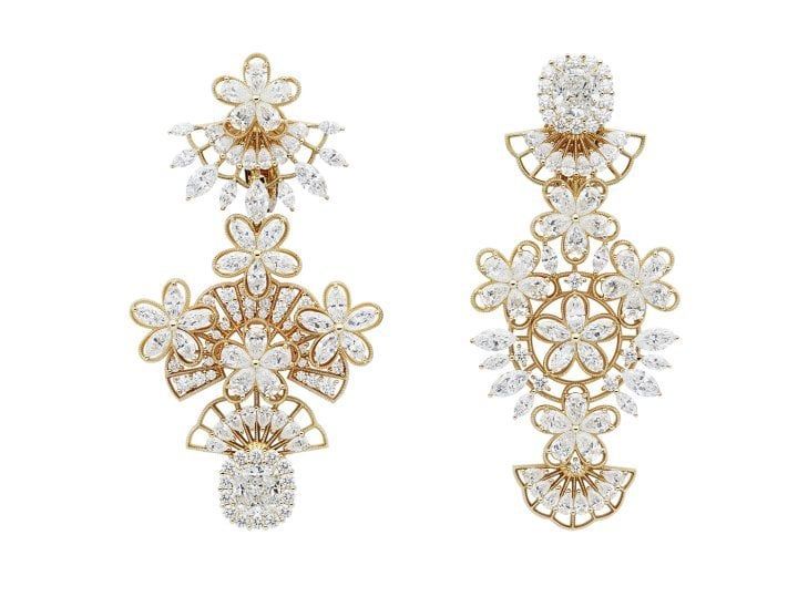 Серьги Dior Milly Dentelle из желтого золота и бриллиантов