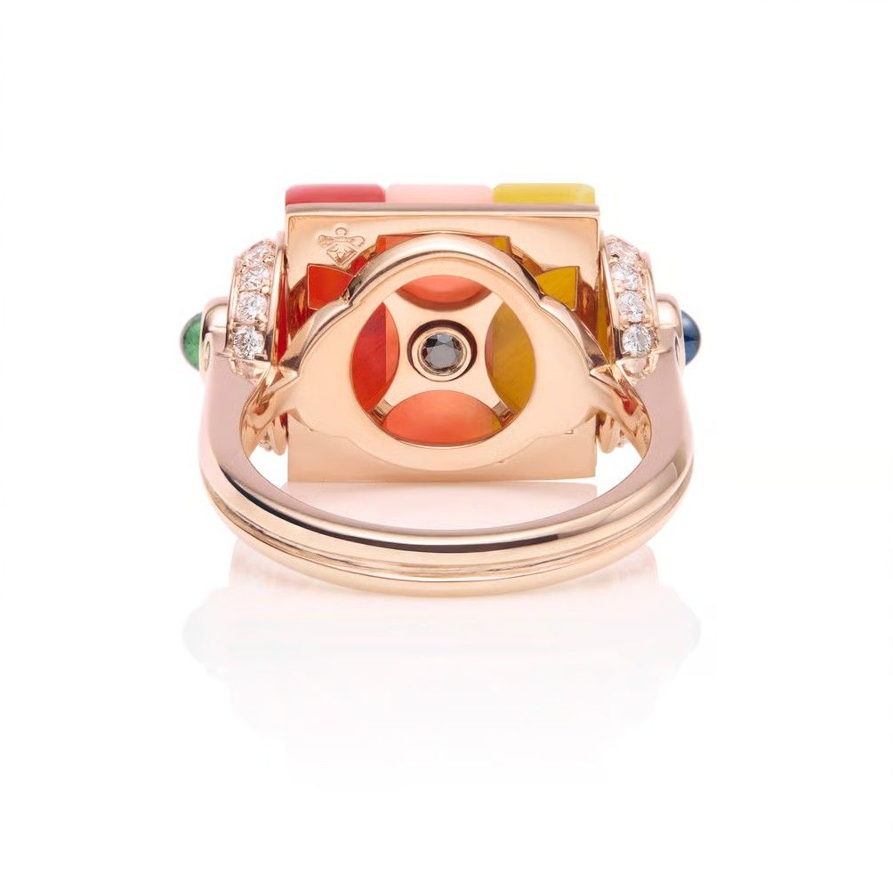 Маленькое кольцо Abacus с фирменной задней частью из коллекции Colorhythms от Kia Schwan 