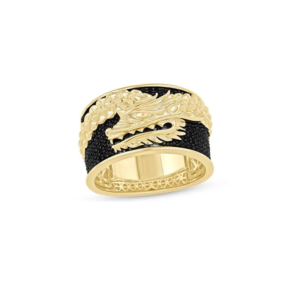 Мужское кольцо «Дракон» от Kay Jewelers с черными бриллиантами