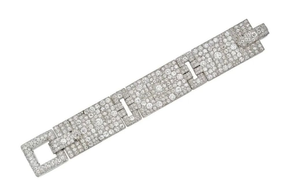 Бриллиантовый браслет от Cartier из поместья Эмили Вандербильт Уэйд. Предоставлено Sotheby’s