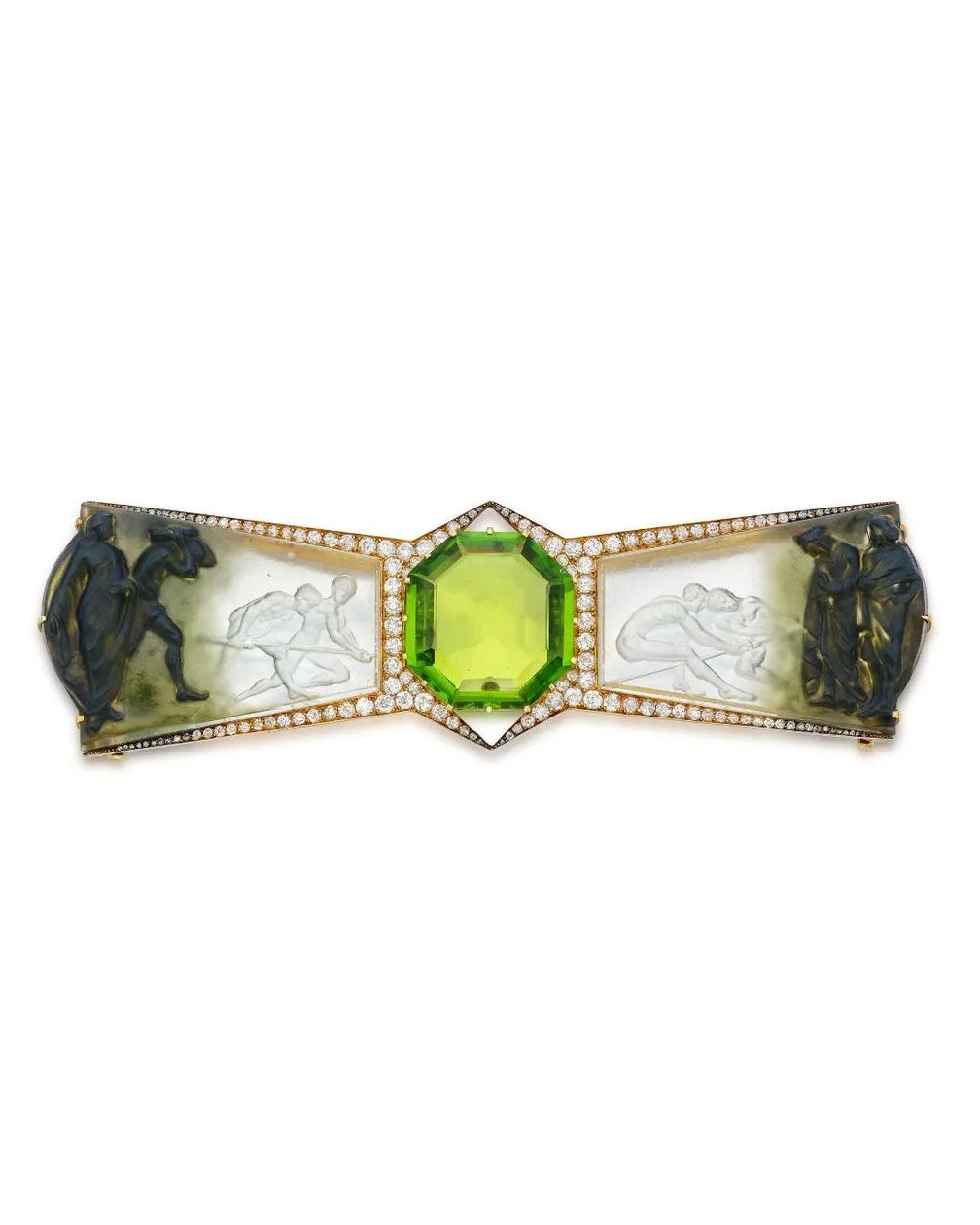 Брошь Le Vol De La Pierre из стекла и бриллиантов от Рене Лалика. Предоставлено Sotheby’s