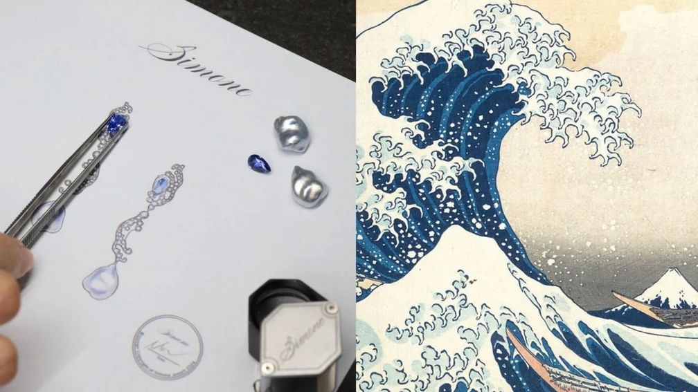 «Большая волна в Канагаве» Хокусая вдохновила ювелиров Simone Jewels на создание украшений Romance de L’Art Nouveau
