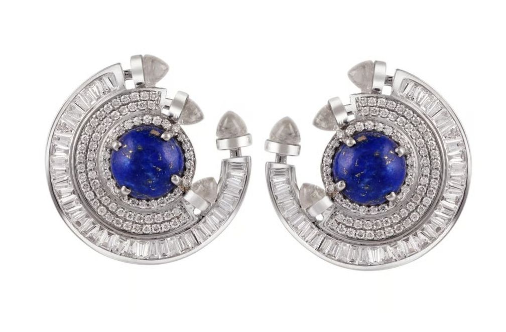 Серьги Chakra от Ananya из лазурита и белого золота