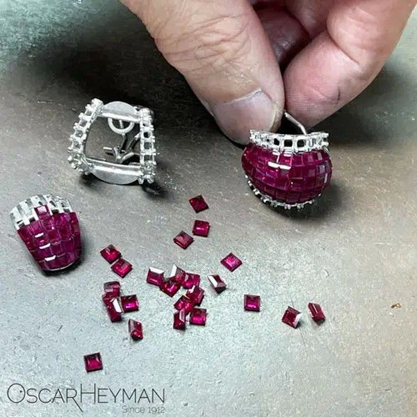 Изготовление пары серег с невидимой оправой