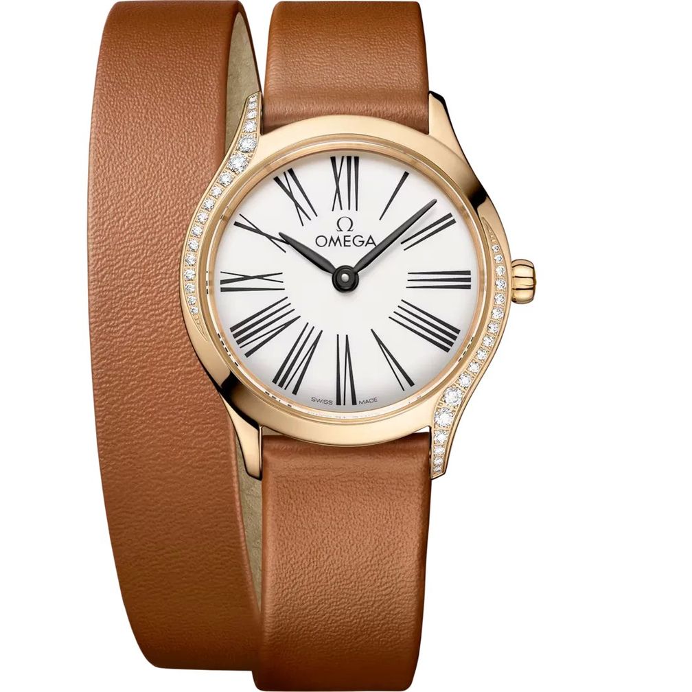 Часы De Ville Mini Trésor, 26 мм, из золота Moonshine™, на кожаном ремешке. Фото: Omega Часы De Ville Mini Trésor, 26 мм, из золота Moonshine™, на кожаном ремешке. Фото: Omega