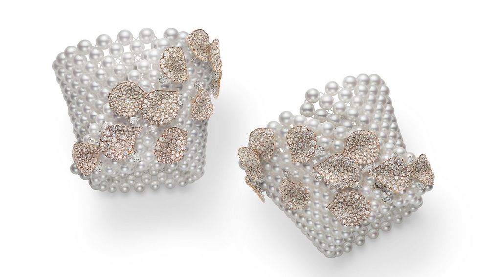 Браслет Les Pétales из 18-каратного розового золота с культивированным жемчугом акойя и бриллиантами Браслет Les Pétales из 18-каратного розового золота с культивированным жемчугом акойя и бриллиантами