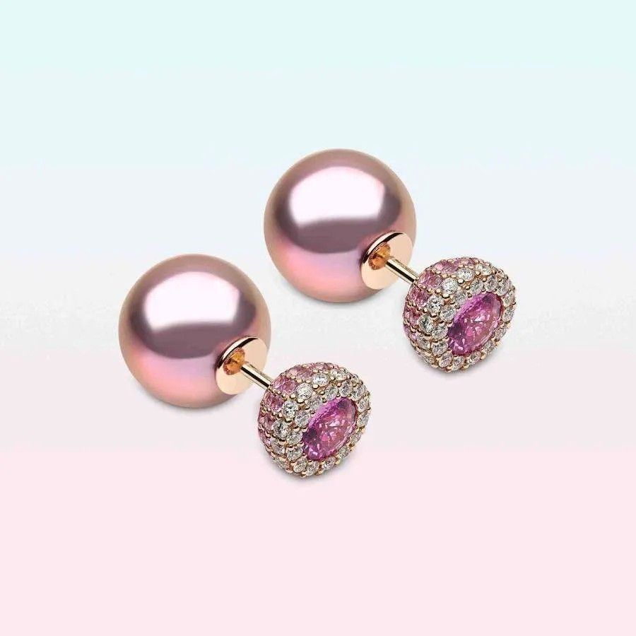 Серьги от Yoko London из 18-каратного золота с эффектом розового градиента