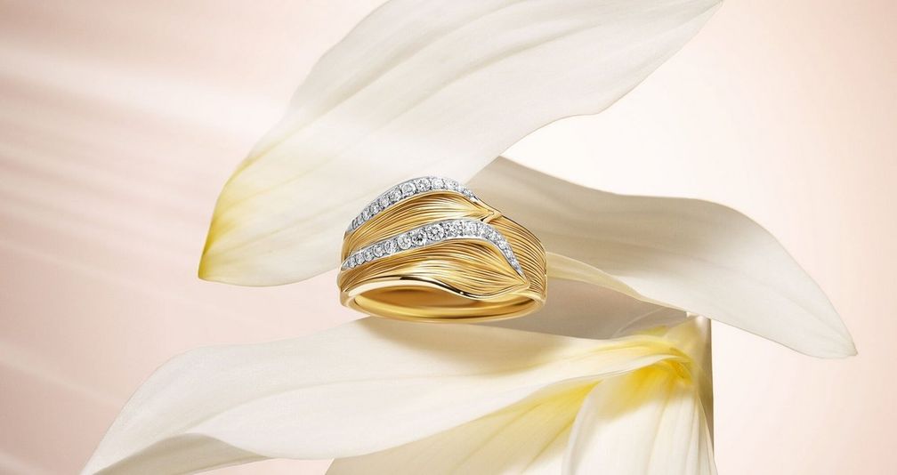 Кольцо Double Petal Diamond Pavé Кольцо Double Petal Diamond Pavé