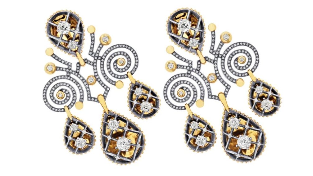 Серьги Merteuil от Elie Top из 18-каратного желтого золота и серебра с бриллиантами (фото: Elie Top) 