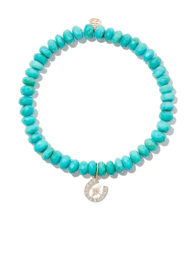 Браслет Starburst от Sydney Evan из 14-каратного золота с бирюзой и бриллиантами