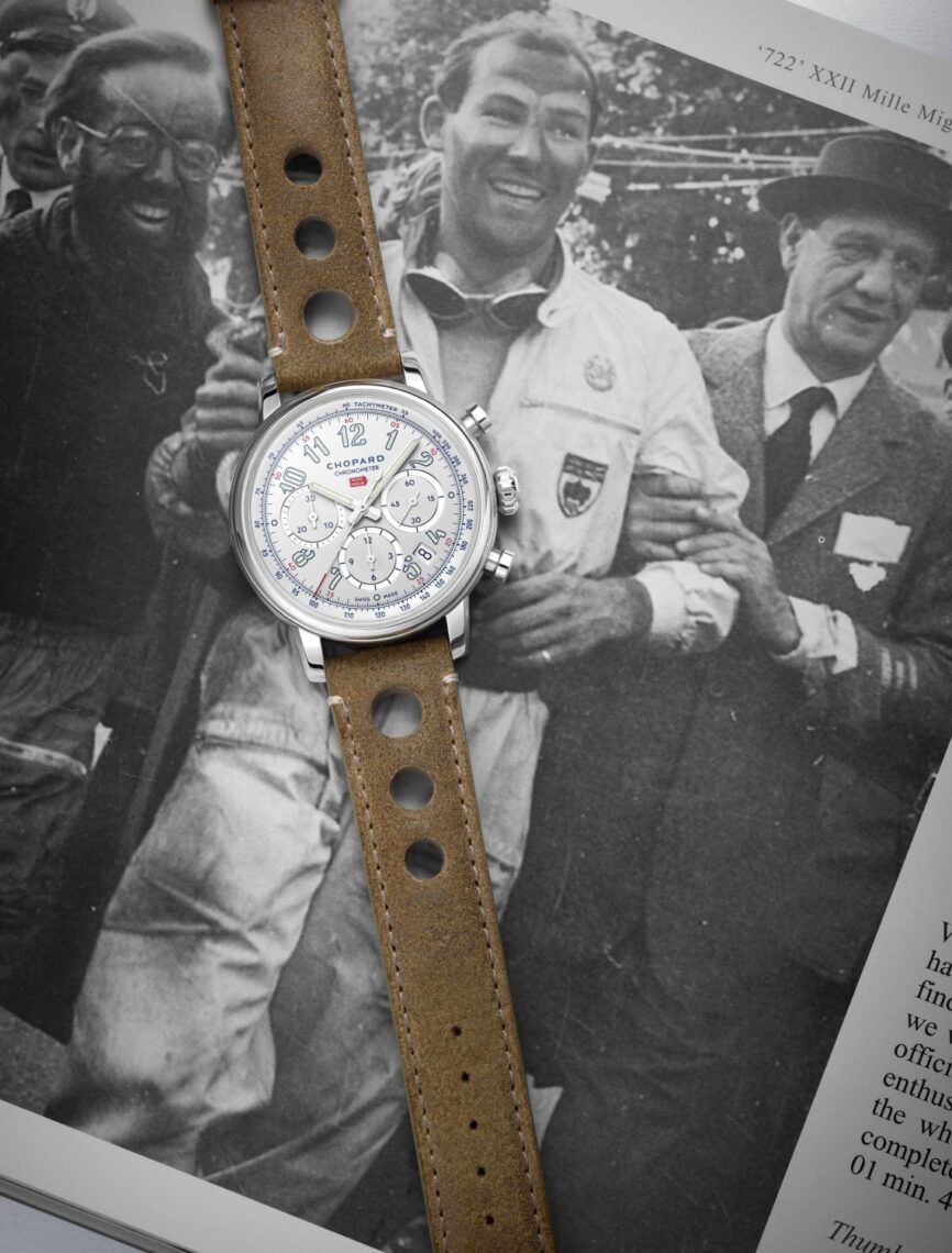 Классический хронограф Mille Miglia, посвящённый сэру Стирлингу Моссу. Фото: Chopard