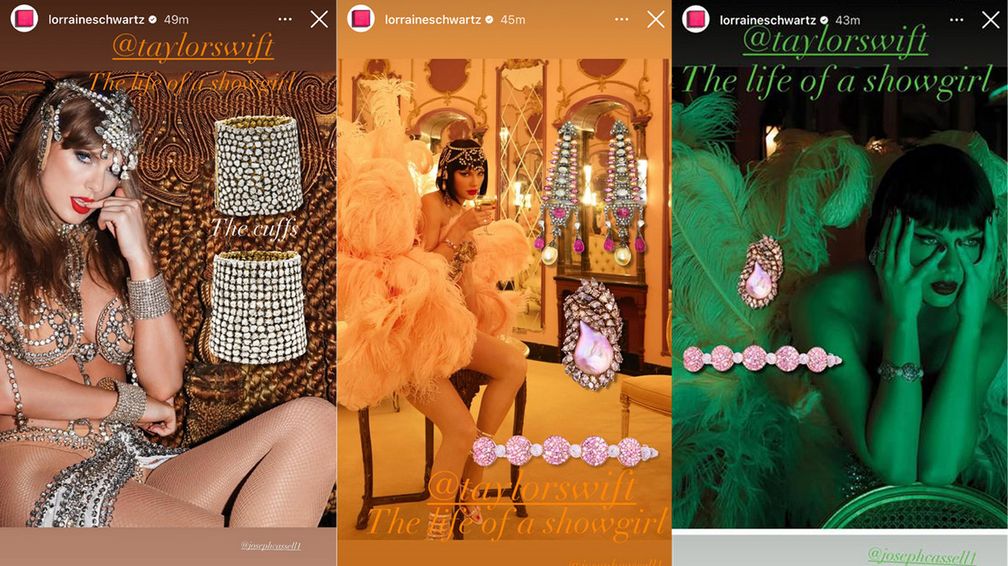 В социальных сетях Лоррейн Шварц появилась серия постов, в которых подробно описываются украшения дизайнера, представленные на новых рекламных изображениях Тейлор Свифт 