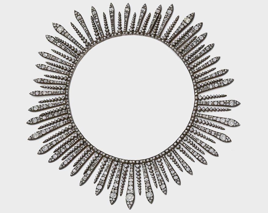 Антикварное бриллиантовое колье-кокошник от Fred Leighton 