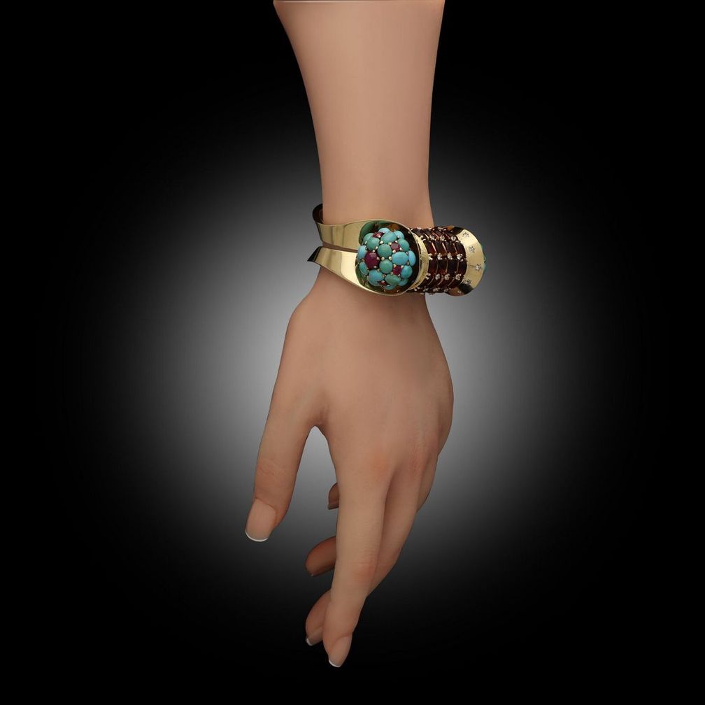 Браслет-манжета Rouleau от Джона Рубеля (около 1945 года)