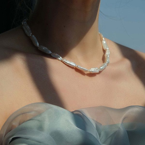 Ожерелье с барочным жемчугом на цепочке из 14-каратного желтого золота от Common Era