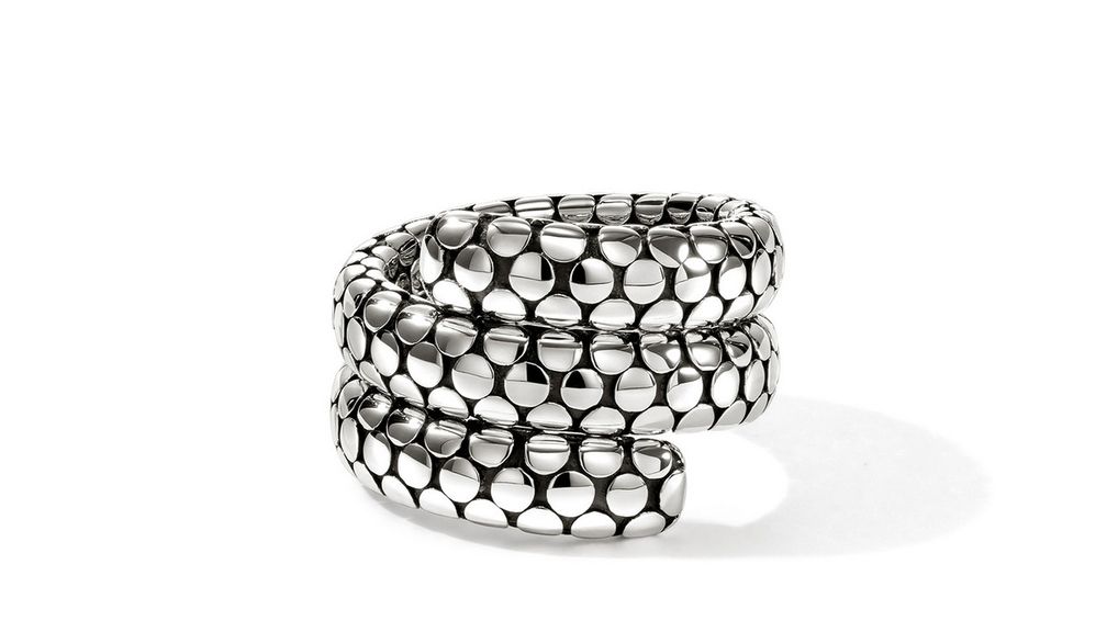 Кольцо Dot в два витка из стерлингового серебра