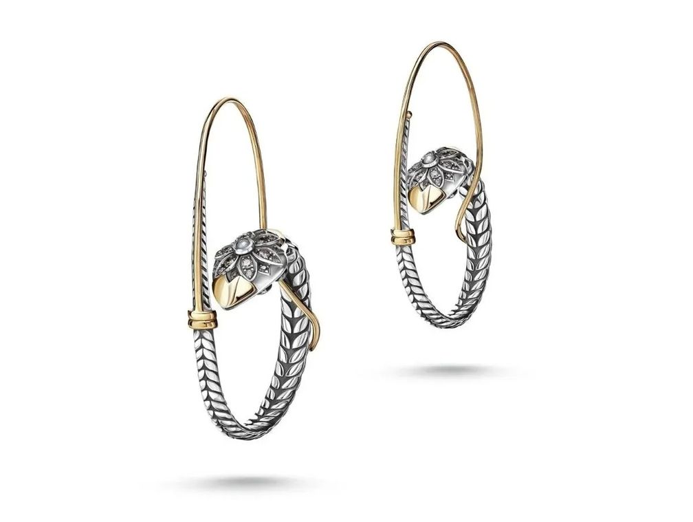Серьги-кольца Floral Snake от Azza Fahmy