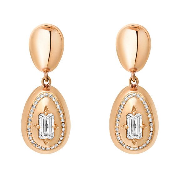 Серьги-подвески Cosmic Egg из 18-каратного розового золота с бриллиантами общим весом 0,77 карата