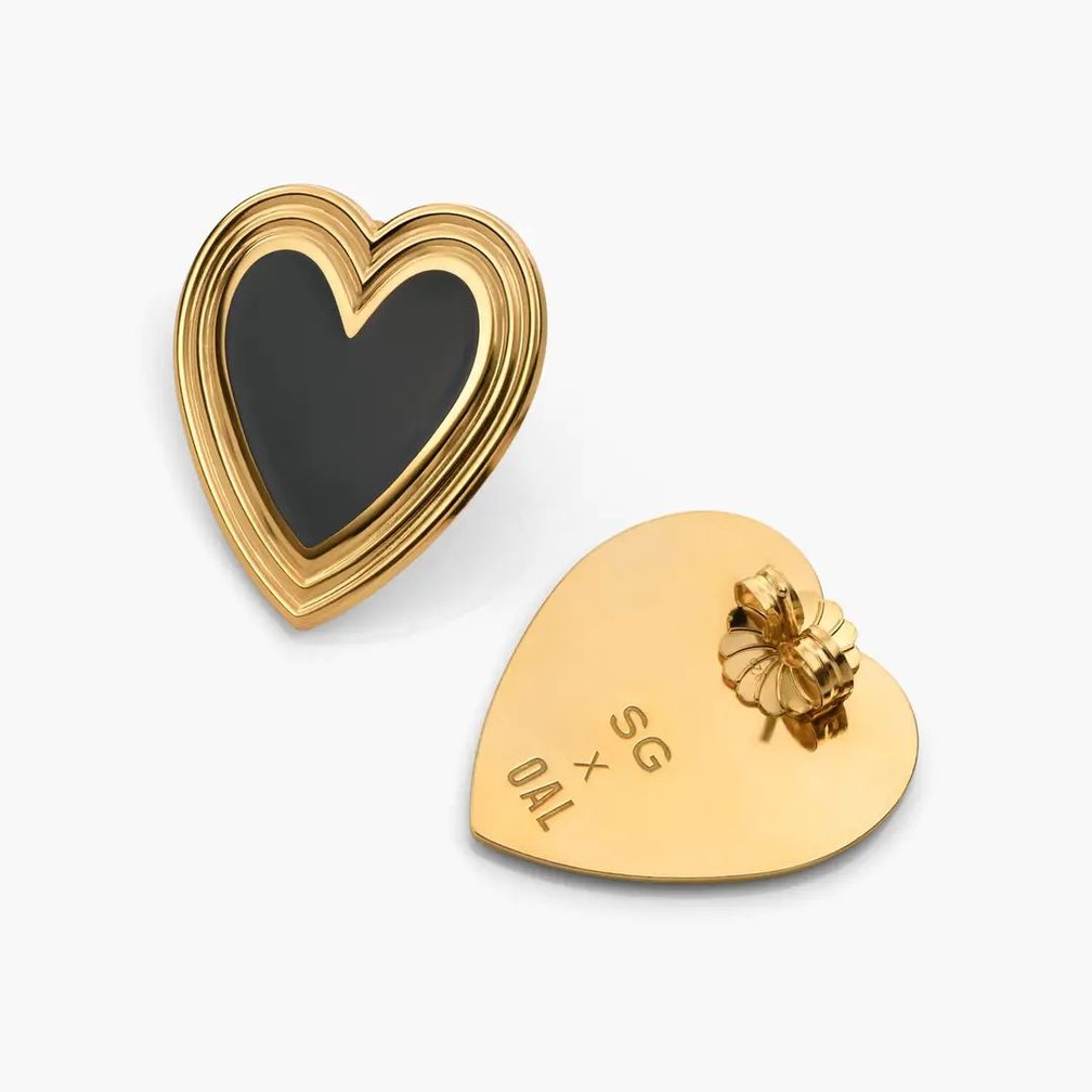 Серьги-гвоздики Gold Hour в форме сердца