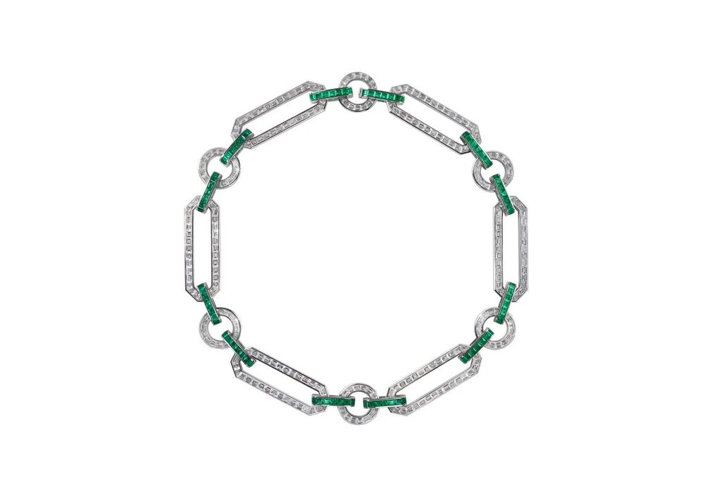 Колье Westside с изумрудами и бриллиантами в платине