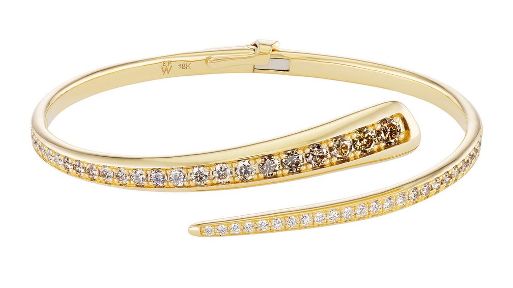 Браслет Champagne Ombré с коричневыми и белыми бриллиантами в оправе из 18-каратного желтого золота