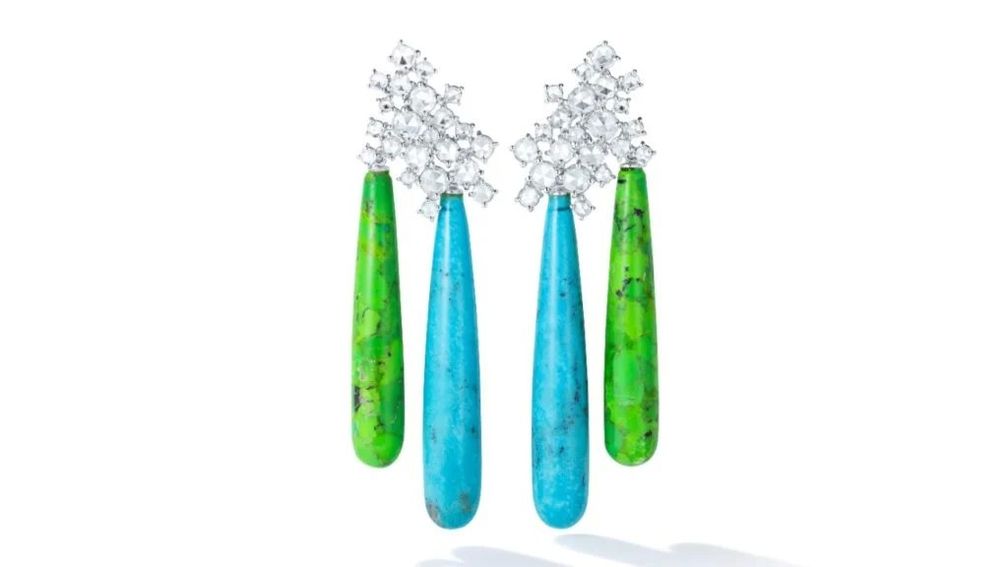 Серьги от Karina Choudhrie из бирюзы и бриллиантов