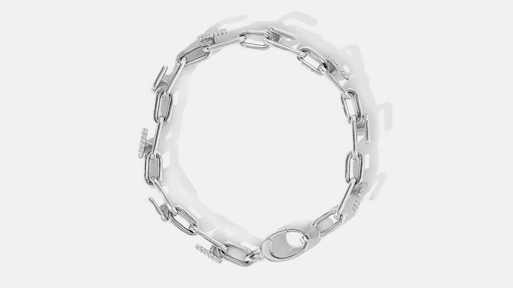Браслет Half Mono из 18-каратного белого золота с бриллиантами в паве 