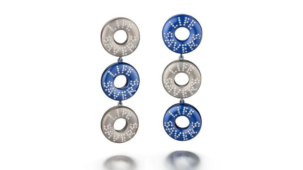 Серьги Life Savers из титана и бриллиантов