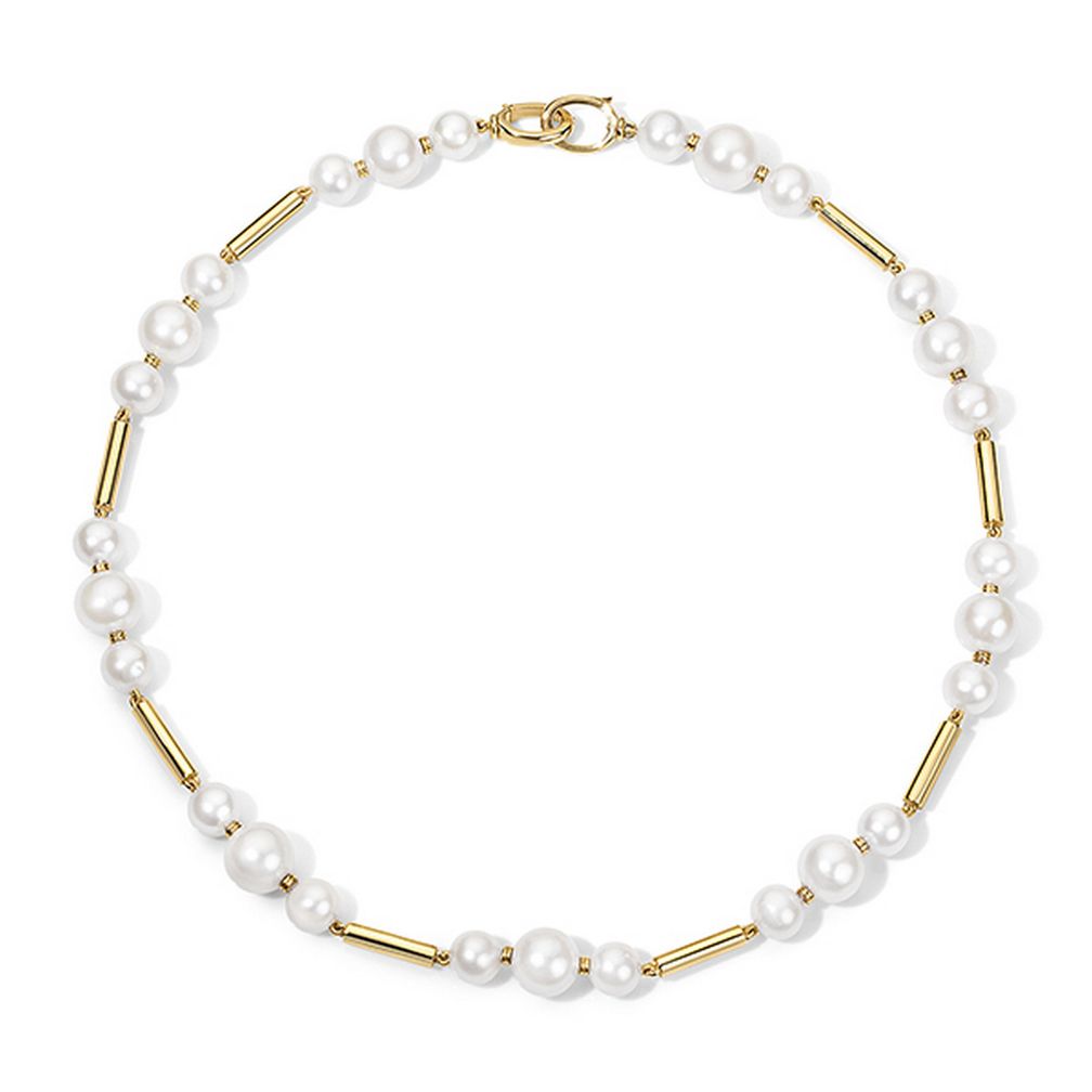 Ожерелье Gilda от Jade Ruzzo из 18-каратного желтого золота с жемчугом 
