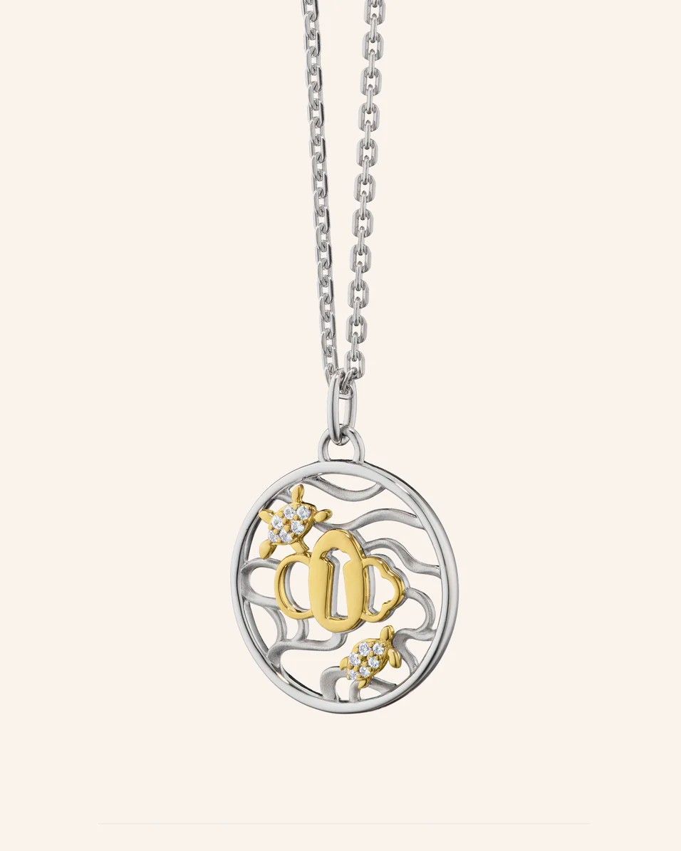 Двухцветное ожерелье Turtle с сапфирами Двухцветное ожерелье Turtle с сапфирами